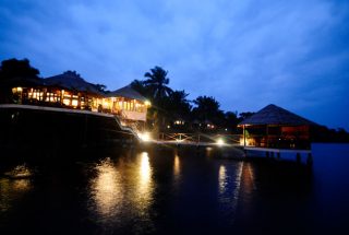 Loango Lodge by night